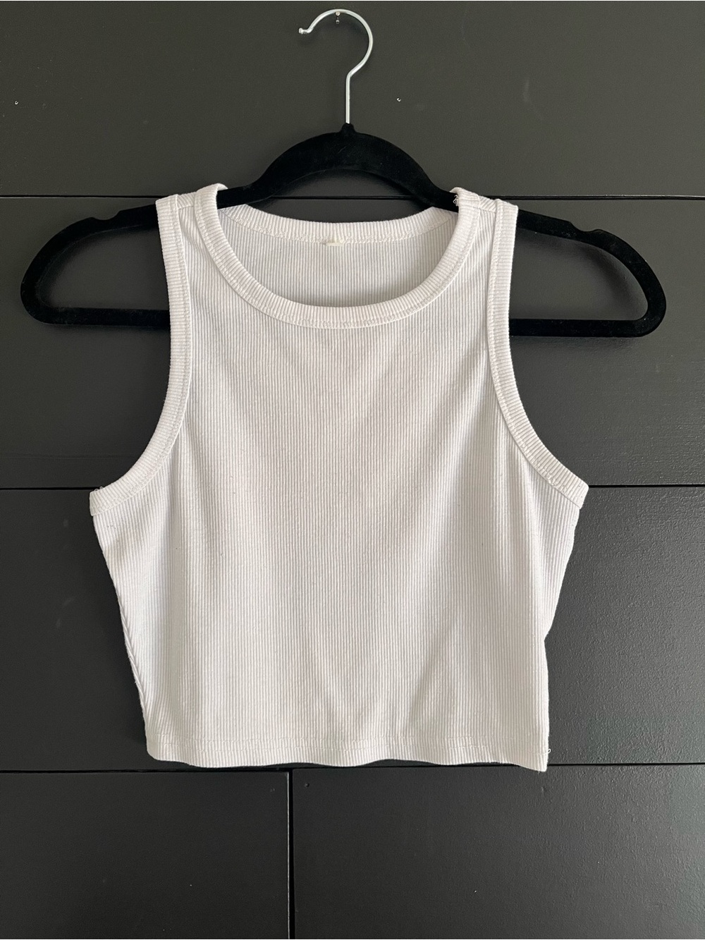 Back To Basics Everyday White Ribbed Tank Top Women’s Sz M GUC